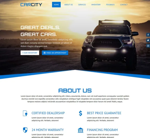 Car dealership template